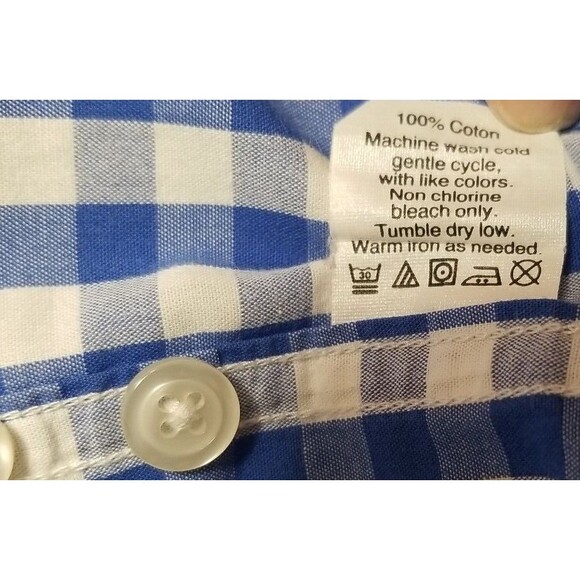 J Crew Shirt Men's Blue Check Long Sleeve Reg Fit Button Down Large Casual   T20 - Picture 5 of 6
